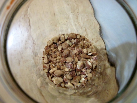 Chopped almonds, set aside for CRUNCHY almond butter